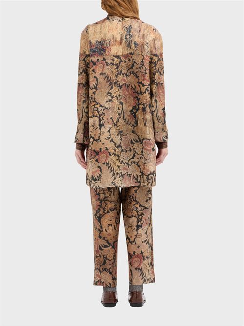 Pure silk shirt with mandarin collar and tapestry-inspired print PIERRE-LOUIS MASCIA | CML12950519346